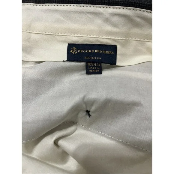 BROOKS BROTHERS Regent Fit‎ Wool Pants Micro-Houndstooth Sz W 33 X L 34 NWT Gray
